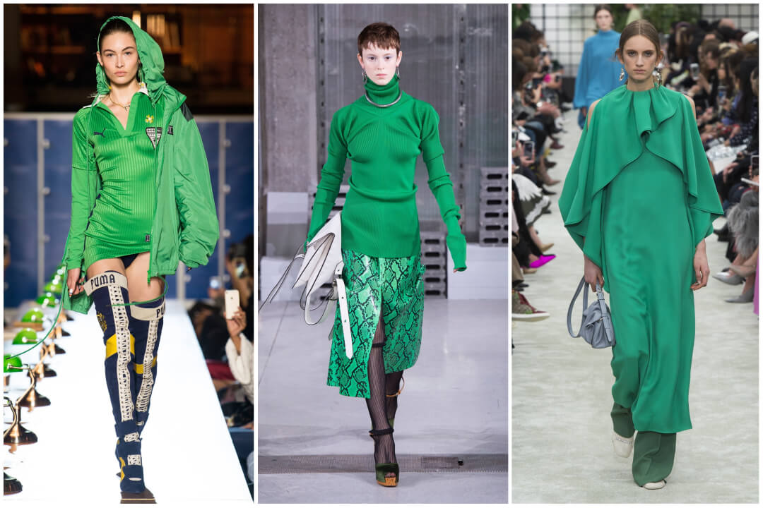 2018 color trend green-kelly green runway