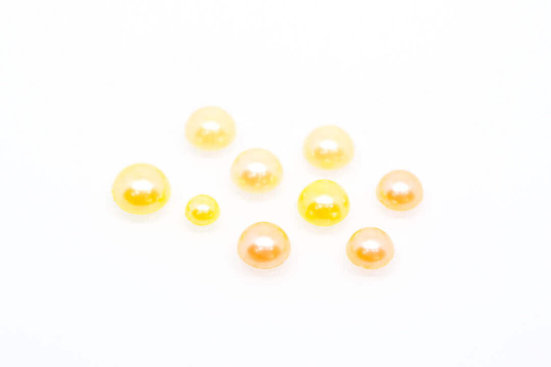 yellow flat back pearl bead-2