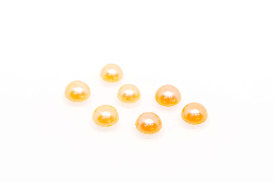 yellow flat back pearl bead-3