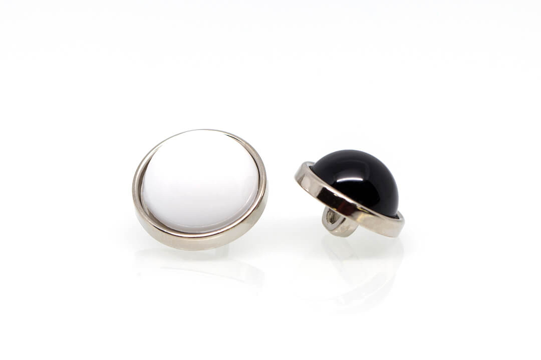 fancy shirt button-black and white button