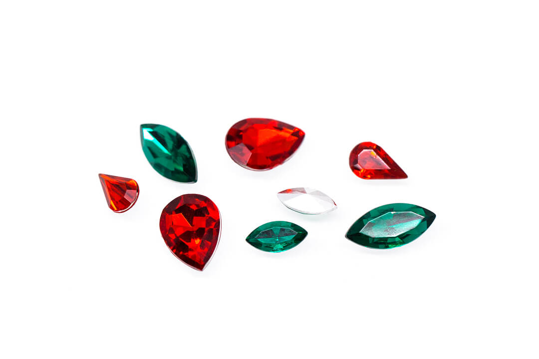 green and red rhinestones for jewelry-1