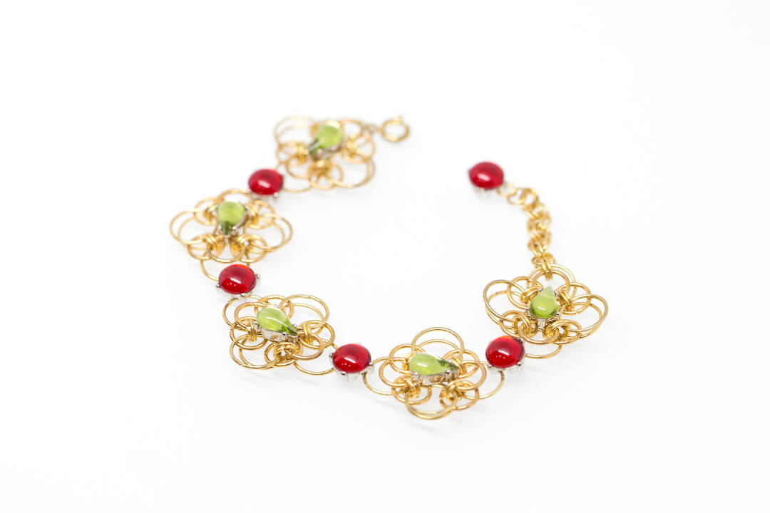 green and red rhinestones jewelry-5