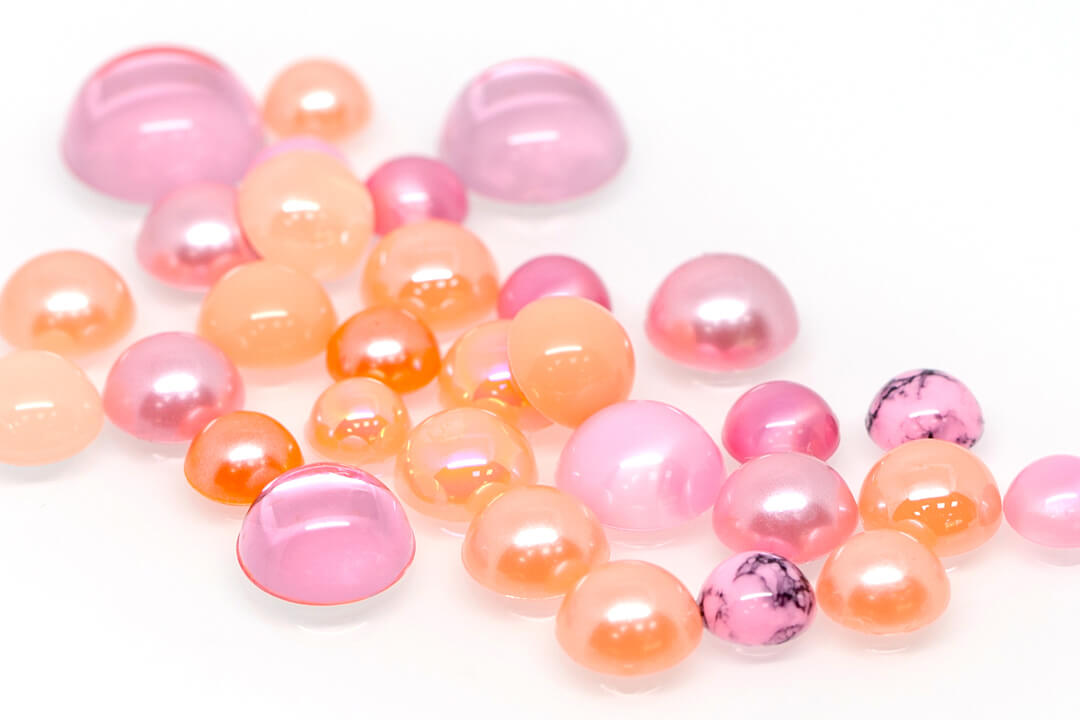 light coral flat beads