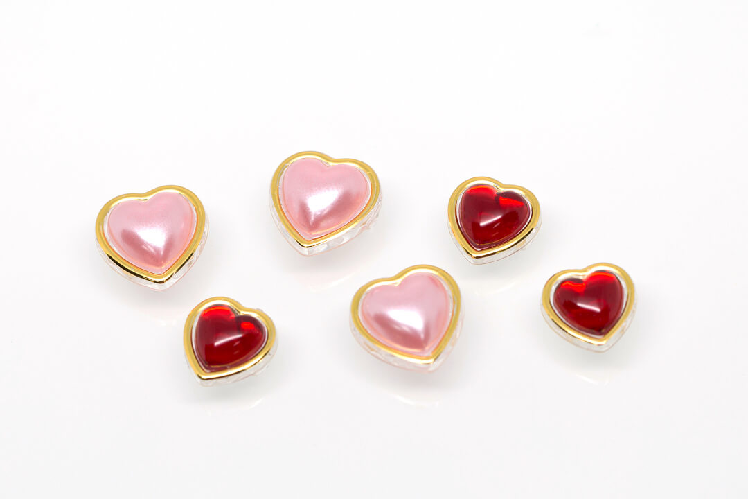 pearl heart buttons