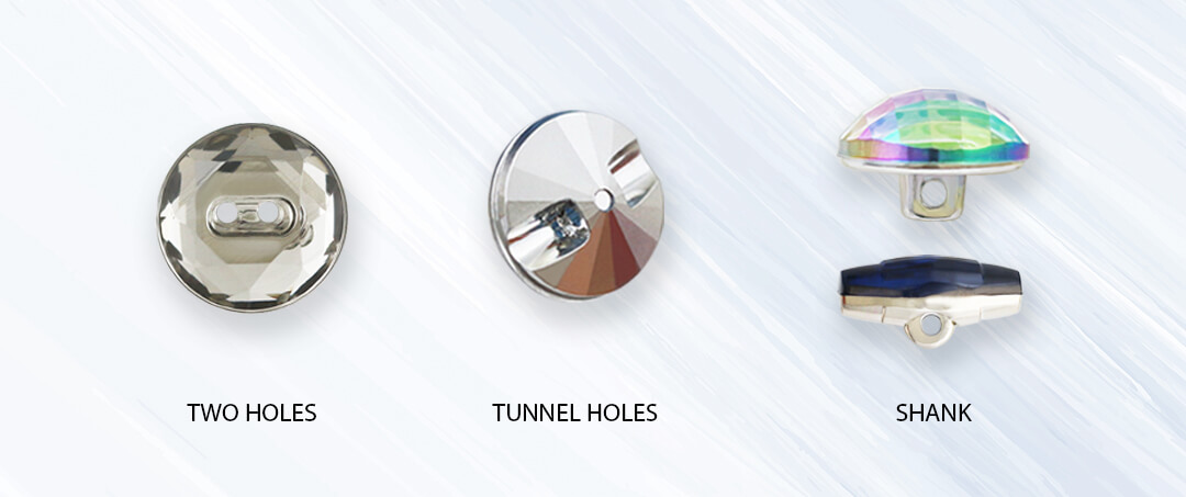 acrylic fancy buttons-different fixures-shank two holes and tunnel holes